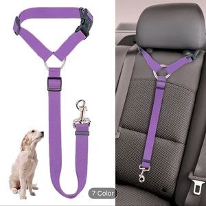 New Black Adjustable Pet Harness/Seat Belt Leash